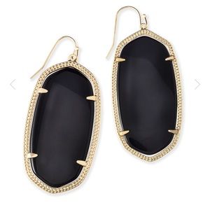Kendra Scott Danielle Gold Drop Earrings In Black